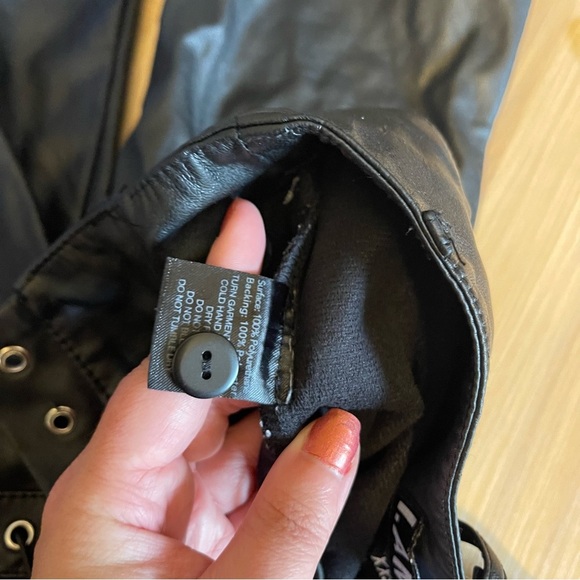 I.AM.GIA Xenia Pant in Black Vegan Leather High Rise Grunge Lace Up size XXS - Picture 5 of 11